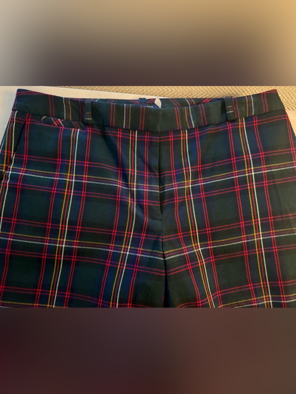 Tommy Hilfiger Black Plaid Dress Pants with Red and Yellow Tartan